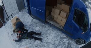 Two workers loading=