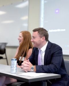 Taylor Grooms meeting with clients at Grooms Law Firm in Charleston, SC